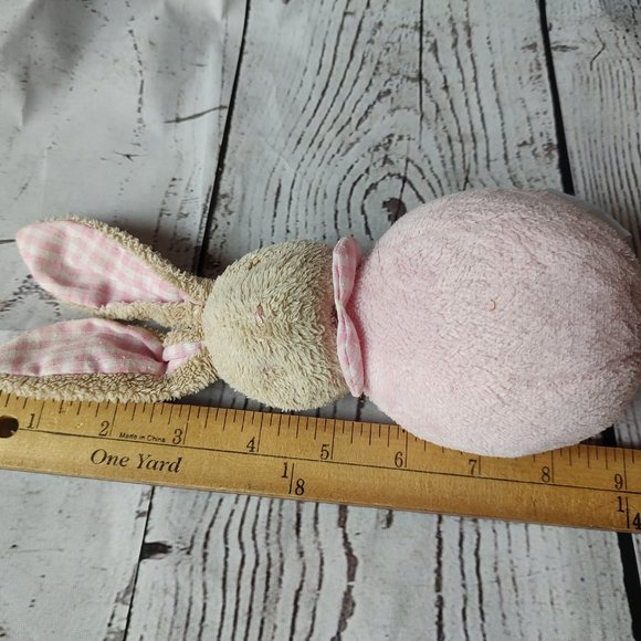 klorane bebe  pink bunny plush rattle lovie 9' Easter bunny - Picture 6 of 6